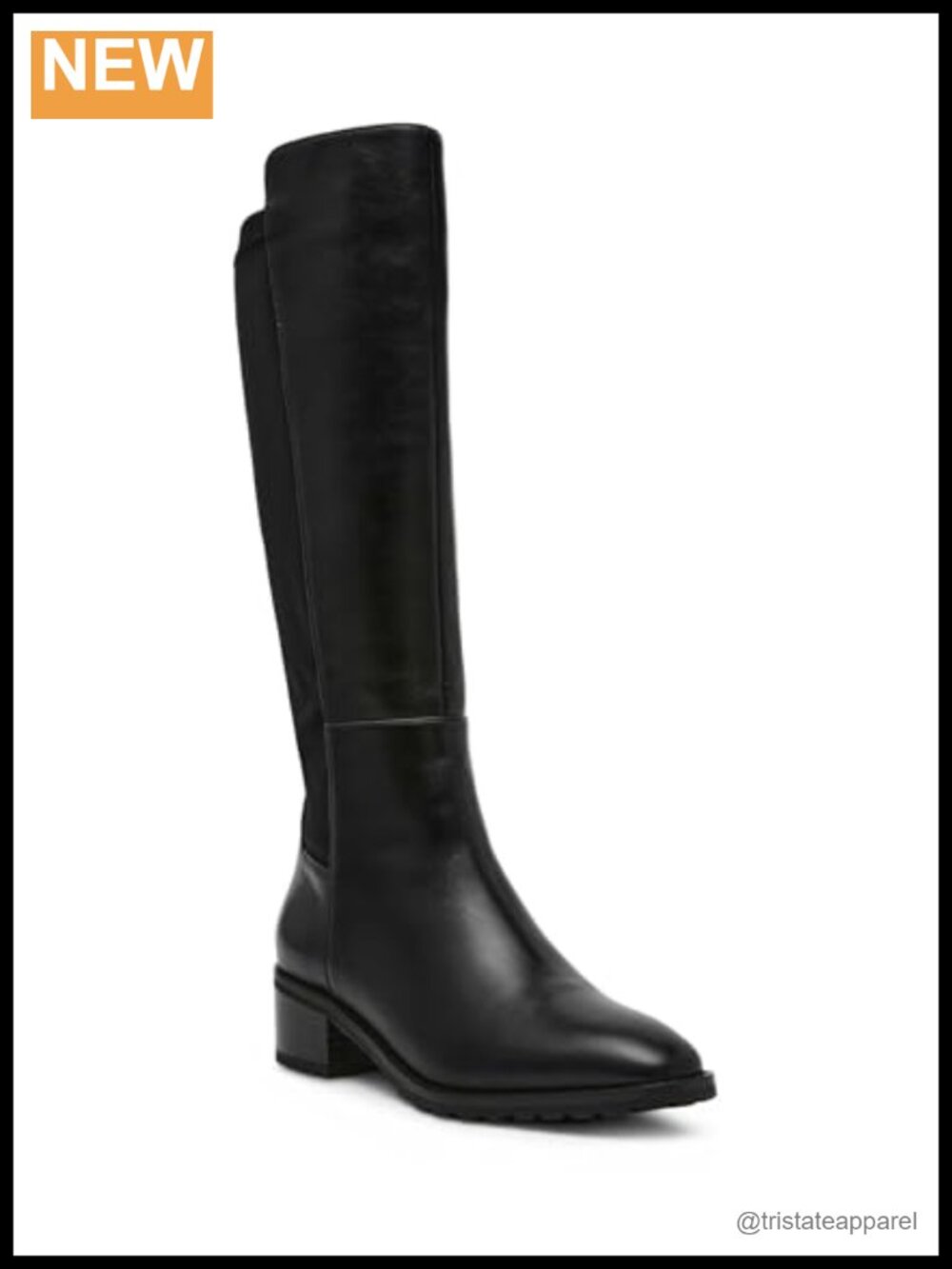 Faux Leather Over the Knee Boots, iFlex Comfort, Block Heel Round Toe Zip